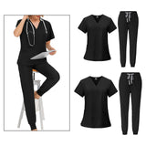 Maxbell 2 Piece Female Scrub Set Machine Nurse Work Clothing for Beauty Salon