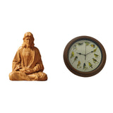 Maxbell Sacred Heart of Jesus Statue Catholic Figurine with Singing Bird Wall Clock