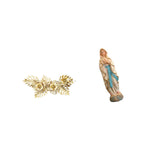 Maxbell Virgin Mary Statue Crafts Religious Sculpture with Flower Wall Decor