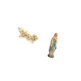 Maxbell Virgin Mary Statue Crafts Religious Sculpture with Flower Wall Decor