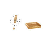 Maxbell Storage Basket and Wall Clock No Ticking Lightweight Wall Decoration