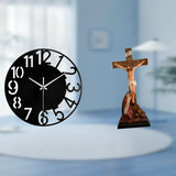 Maxbell Wall Clock Catholic Sculpture Figurine Gift for Bathroom Hotel Bedroom