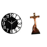 Maxbell Wall Clock Catholic Sculpture Figurine Gift for Bathroom Hotel Bedroom