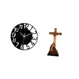 Maxbell Wall Clock Catholic Sculpture Figurine Gift for Bathroom Hotel Bedroom