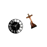 Maxbell Wall Clock Catholic Sculpture Figurine Gift for Bathroom Hotel Bedroom