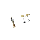 African Tribal Lady Sculpture Figurine Lightweight Modern Decorative Home Decor Bird Statues Animal Figurines Ornaments for Hotels Bedroom Desk Entrance Indoor