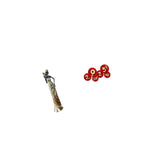 African Tribal Lady Figurine Sculpture Home Decor with Chinese New Year Paper Fan Blessing Ornament for Spring Festival Celebration