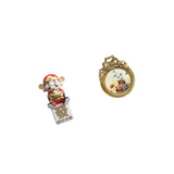 Fortune Statue Frame for New Year Antique Luck Figurine European Ornate Round Picture Display Wedding Gift Ideas Vintage