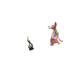 Abstract Fire Flame Resin Statue Ornament Modern Art Sculpture Colorful Dog Puppy Craft Multicolor Realistic Animal Figurine for Living Room Cabinet