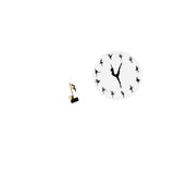 Ballet Music Note Sculpture Creative Resin Figurine Tabletop Ornament with Dancing Girl Wall Clock Silent Mute Decorative Centerpiece for Home Office Desk Kitchen Housewarming Gift