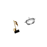 Resin Music Note Figurine Centerpiece with Glass Pumpkin Shaped Candy Dish Lid Cookie Jar Creative Tabletop Ornament for Desk Fireplace Housewarming Gift