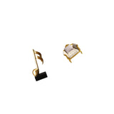 Creative Resin Music Note Sculpture and Miniature Wood Sofa Model Tabletop Ornament for Desk Fireplace Housewarming Gift Dollhouse DIY