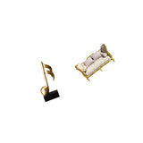 Harmonious Resin Sofa Sculpture Creative Musical Note Figurine Miniature Wood Furniture Tabletop Ornament for Dollhouse Desk Centerpiece Housewarming Gift