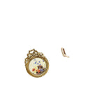Ornate European Round Antique Photo Frame and Foldable Wall Hook Organizer for Wedding Gift Ideas Bathroom Closet Farmhouse Towels Robes Display