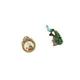 Elegant European Peacock Frame Sculpture for Wedding Gift and Home Decoration Vintage Ornate Round Picture Display for Office Bedroom Living Room
