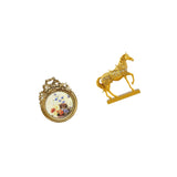 Antique Vintage Photo Frame with Ornate European and Horse Figurine Sculpture Resin Animal Statue for Elegant Home Office Wedding Gift Display