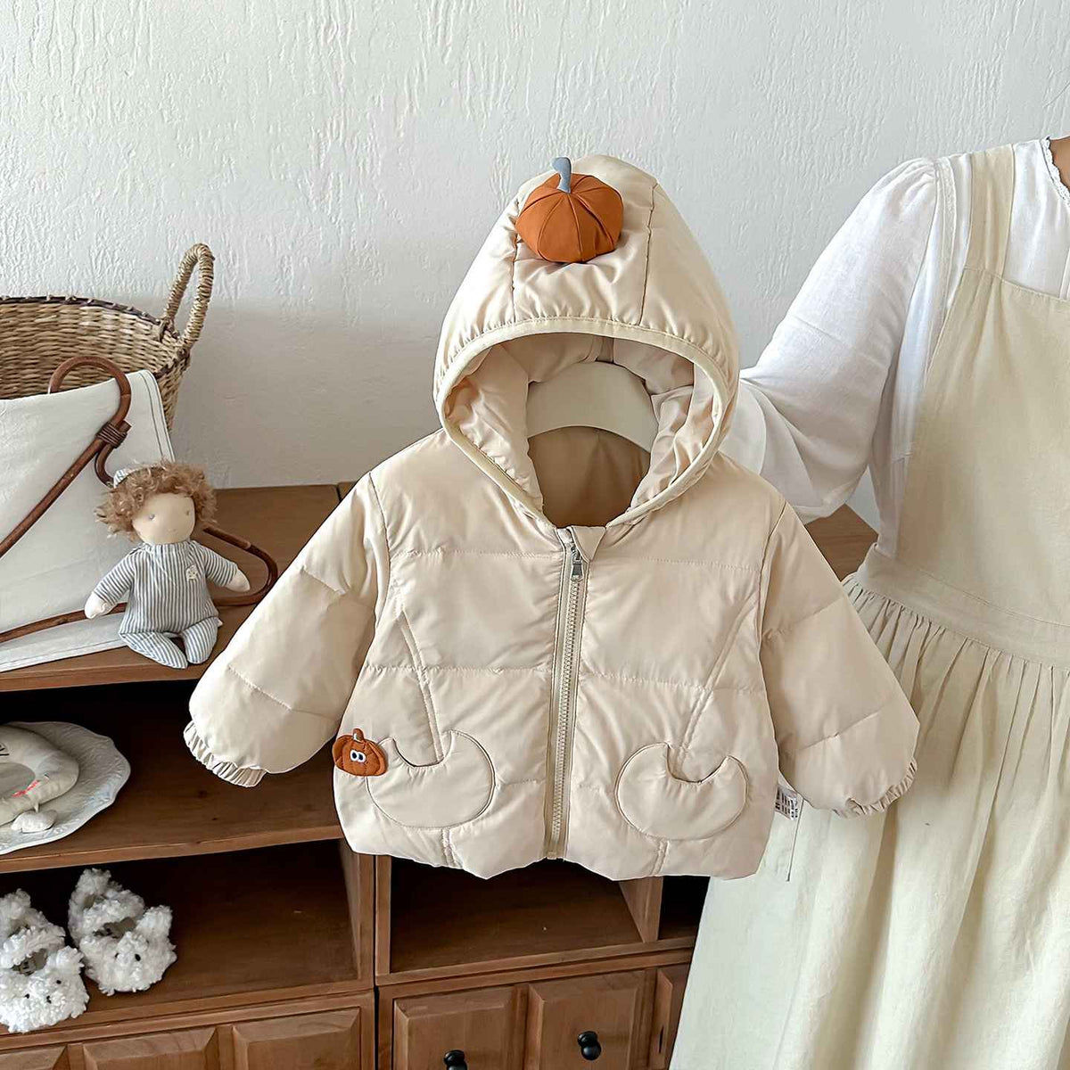 Hooded Down Jacket For Infants And Toddlers
