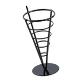 Maxbell  Chip Stand Holder French Fry Fries Cone Metal Wire Kitchen Appetisers Black