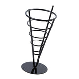 Maxbell  Chip Stand Holder French Fry Fries Cone Metal Wire Kitchen Appetisers Black