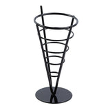 Maxbell  Chip Stand Holder French Fry Fries Cone Metal Wire Kitchen Appetisers Black