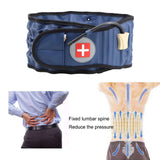 Adjustable Lumbar Inflatable Traction Belt Back Brace Blue Size XL