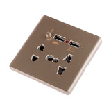 Maxbell Maxbell Gold 2.1A 2 USB Wall Socket Charger Power Panel Receptacle 5 Outlet Switch