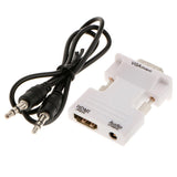 Maxbell Maxbell HDMI Female to VGA Male Converter + Audio Adapter Support 1080P Output White