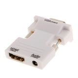 Maxbell Maxbell HDMI Female to VGA Male Converter + Audio Adapter Support 1080P Output White