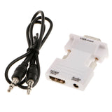 Maxbell Maxbell HDMI Female to VGA Male Converter + Audio Adapter Support 1080P Output White