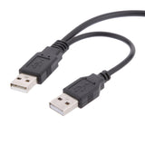 Maxbell Maxbell Dual USB 2.0 to SATA 15+7 Pin Data Power Cable Connector for 2.5" HDD