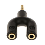 Maxbell 3.5mm Stereo Audio Jack Earphone Headphone 2 Way U Splitter Adapter Black - Aladdin Shoppers