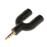 Maxbell 3.5mm Stereo Audio Jack Earphone Headphone 2 Way U Splitter Adapter Black - Aladdin Shoppers