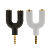 Maxbell 3.5mm Stereo Audio Jack Earphone Headphone 2 Way U Splitter Adapter Black - Aladdin Shoppers