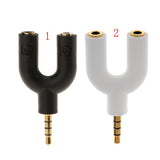 Maxbell 3.5mm Stereo Audio Jack Earphone Headphone 2 Way U Splitter Adapter Black - Aladdin Shoppers