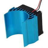 Maxbell 540/550 Motor Heat Sink with 40mm Fan Cooling for RC 1:10 Car Blue