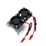 Maxbell 540/550 Motor Heat Sink with Double Fan Cooling for RC Racing Car Silver