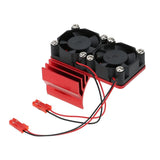 Maxbell 540/550 Motor Heat Sink with Double Fan Cooling for 1/10 RC Racing Car Red