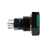 DC 12V 24x19mm Push Button Switch LED Light Self-Lock for Contactor Green