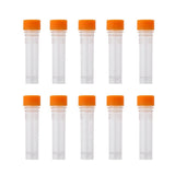 10Pcs 1.5ml + 10Pcs 5ml Plastic Cryovial Test Tube Sample with Screw Cap