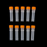10Pcs 1.5ml + 10Pcs 5ml Plastic Cryovial Test Tube Sample with Screw Cap