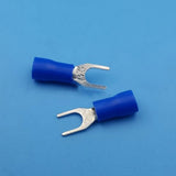 100x Blue Insulated 4.3mm Fork Connector Electrical Terminals Cable Wire