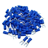 100x Blue Insulated 4.3mm Fork Connector Electrical Terminals Cable Wire