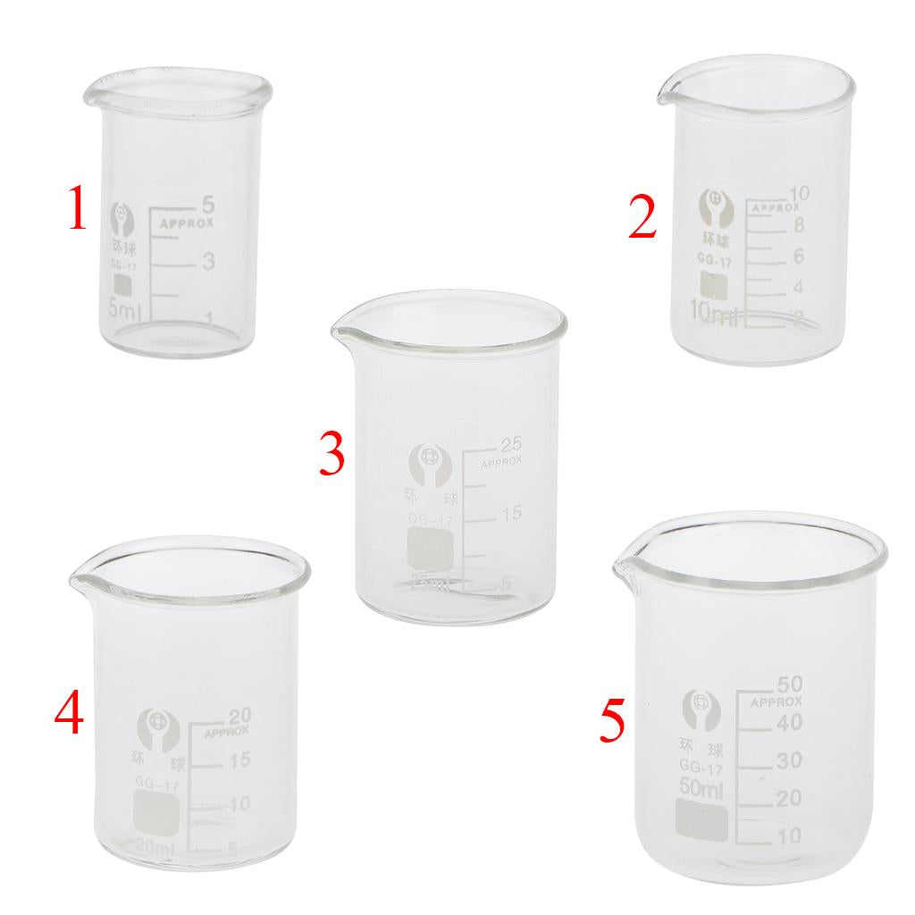 Maxbell Maxbell Low Form Glass Measuring Graduated Beaker Chemistry Lab glassware 5ML