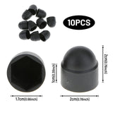 Maxbell 14x10pcs/set M10 Black Dome Bolt Nut Protection Caps Cover Hexagon Screws