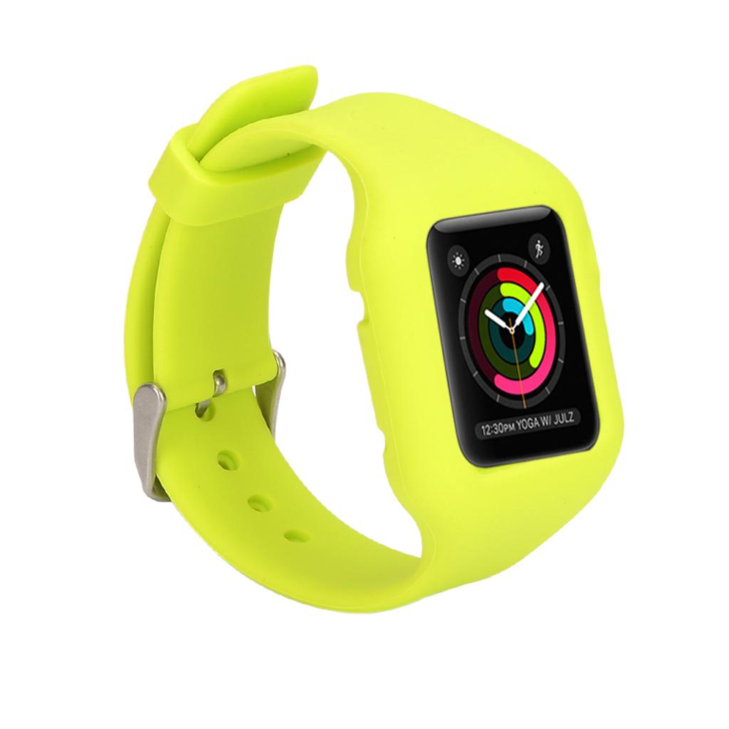 Maxbell Replacement Silicone Smart Watch Band Sport Strap for iWatch 42mm Green
