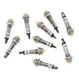 Maxbell 2x10pcs 8mm 24V Yellow LED Metal Indicator Light XD8-2