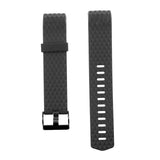 Maxbell Maxbell 3D Silicone Gel Wrist Band Strap +Buckle For Fitbit Charge 2 Bracelet Black