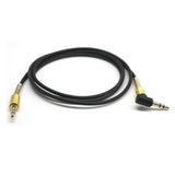 Maxbell 2x3.5mm Jack Audio Cable Male To Male 90 Degree Right Angle Aux Cable Black