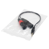 Maxbell 6x3.5 mm Stereo 1/8" to Dual Male XLR Splitter Patch Cable