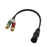 Maxbell 4xXLR Male to 2 x RCA Male Audio Cable 0.3m